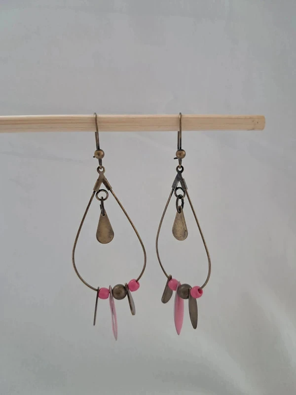 Brincos rosa e bronze – photo 3